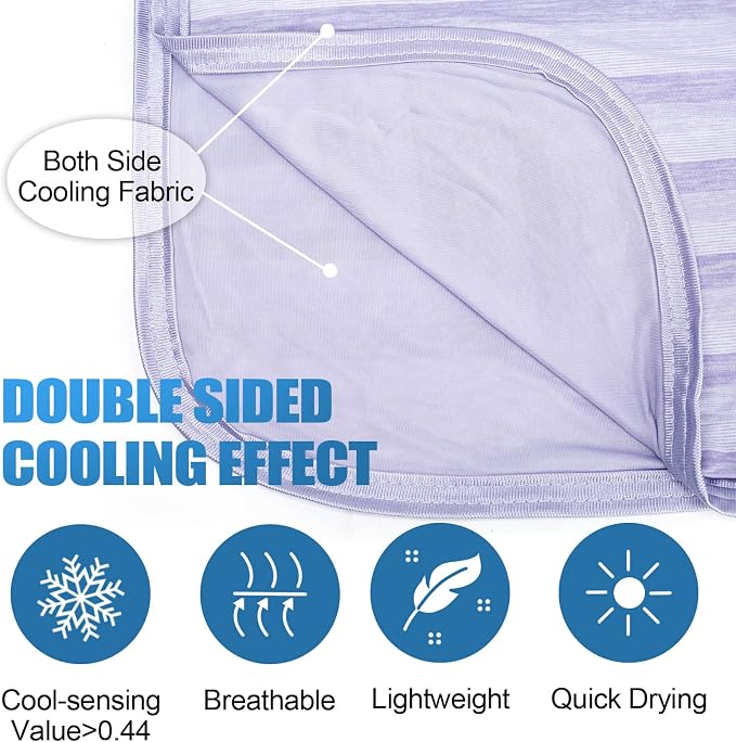 Ailemei Direct Cooling Throw Blanket for Hot Sleepers,Double Sided Cold Effect, Lightweight Breathable Summer Bed Blanket for Couch,Transfer Heat to Keep Body Cool Night Sweats,50"x70"