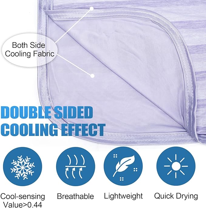 Ailemei Direct Cooling Blanket for Hot Sleepers, Double Sided Cold Effect, Twin/Full Size Lightweight Breathable Summer Blankets for Bed, Transfer Heat to Keep Body Cool for Night Sweats,60"x90"