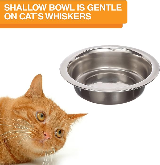 Neater Feeder Express Mess Proof Cat Bowls Elevated, No Spill Feeding Station, Stainless Steel Dishes for Food and Water, Raised Bowls for Indoor Cats, No Fatigue Whisker Friendly Dish, Pink