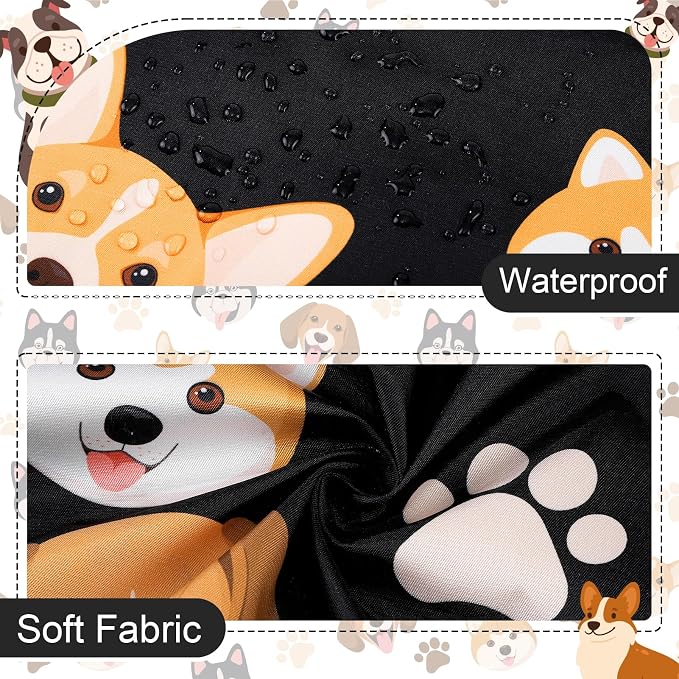 Dog Grooming Waterproof Apron with 2 Pockets, Cute Animals Puppy Dog Pets Apron
