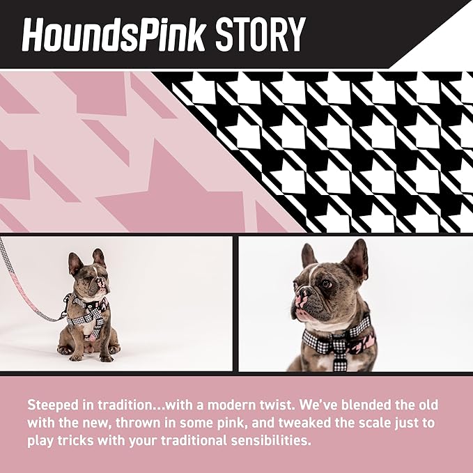 Wolfgang Heavy Duty Adjustable Dog Harness, Pull-Tested to Over 800 lbs for Walking & Training, HoundsPink Print, Large