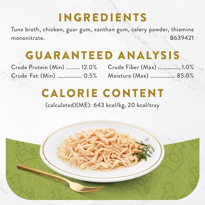 Purina Fancy Feast Appetizers Grain Free Wet Cat Food Complement White Meat Chicken Appetizer in a Savory Tuna Broth Cat Food Topper - (Pack of 10) 1.1 oz. Trays