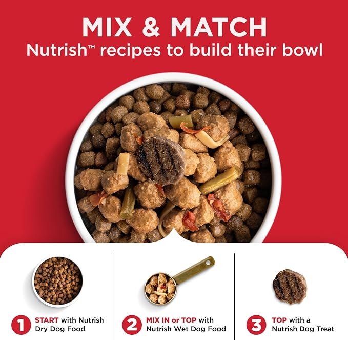 Nutrish Rachael Ray Wet Dog Food, Beef Stroganwoof with Green Beans, Tomatoes & Rice Pasta Recipe, 8 oz. Tub (Pack of 8)