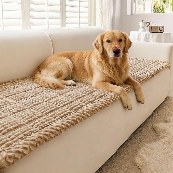 Couch Cover for Dogs Washable, Non Slip Couch Covers for Sofa Pet Friendly, Couch Cushion Covers for Dog, Thick, Soft for Sofa Protector (Camel, 27.6" x 47.2"/70 x 120cm)