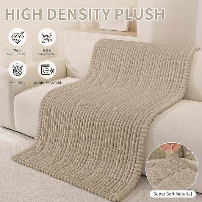 Fuzzy Pet Couch Covers for Dogs Washable, Thick Couch Covers for 3 Cushion Sofa Pet Friendly, Non Slip Plush Dog Couch Cover for for Sectional, Loveseat (Brown, 27.6" x 71")