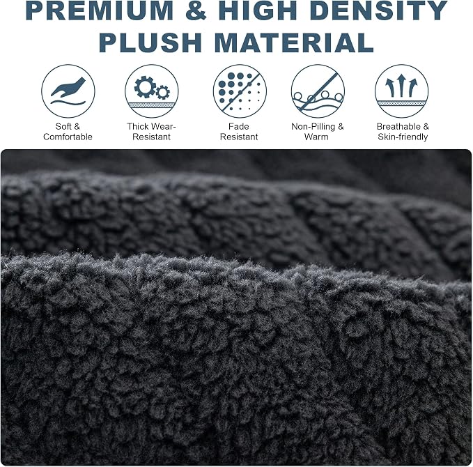 OTOB Couch Covers for Sofa Pet Friendly, Washable & Non Slip Fuzzy Dog Couch Cover Sofa Slipcovers Love Seat, Soft Plush Cozy Furniture Protector Cushion Mat, All Seasons (Dark Gray, 27.6" x 59.1")