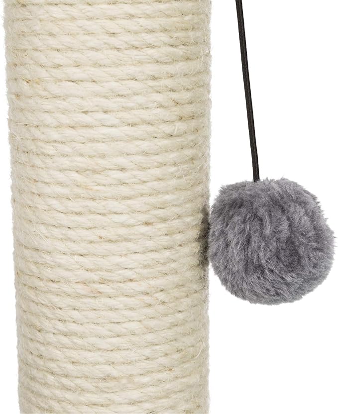 Trixie Baza Cat Scratching Posts, Gray, 15.7" L x 15.7" W x 19.7" H | Indoor Cat Furniture, Plush Hammock, Jute Scratcher Posts, Dangling Toy Ball