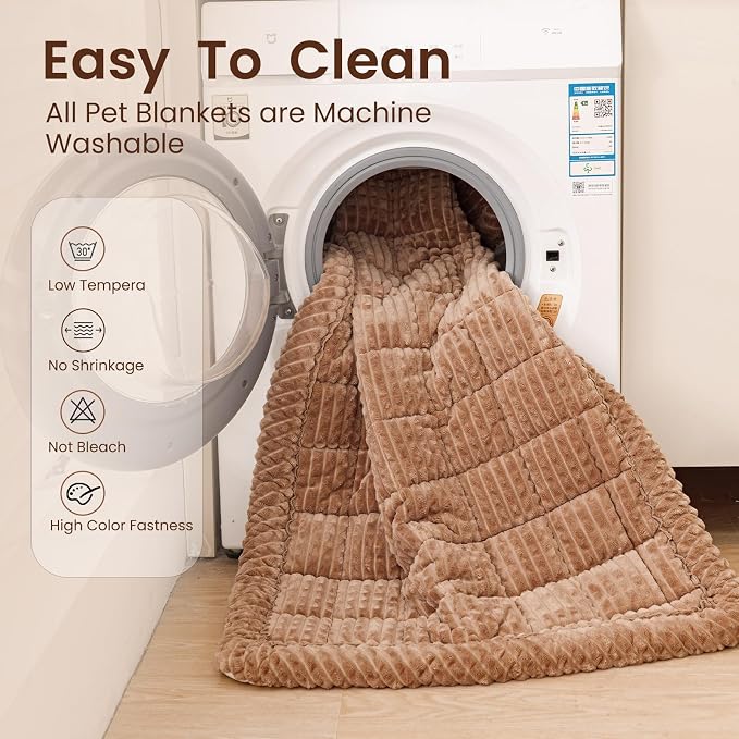 Couch Cover for Dogs Washable, Non-Slip Pet Couch Covers for Sofa, Fuzzy Dog Couch Cover Blanket, Thick, Soft, Plush Couch Cushion Covers for Sofa Protector (Coffee, 27.6" x 27.6"/70 x 70cm)