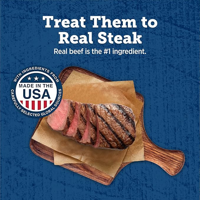 Blue Buffalo True Chews Premium Grillers Dog Treats, Made in The USA with Natural Ingredients, Steak, 20-oz Bag