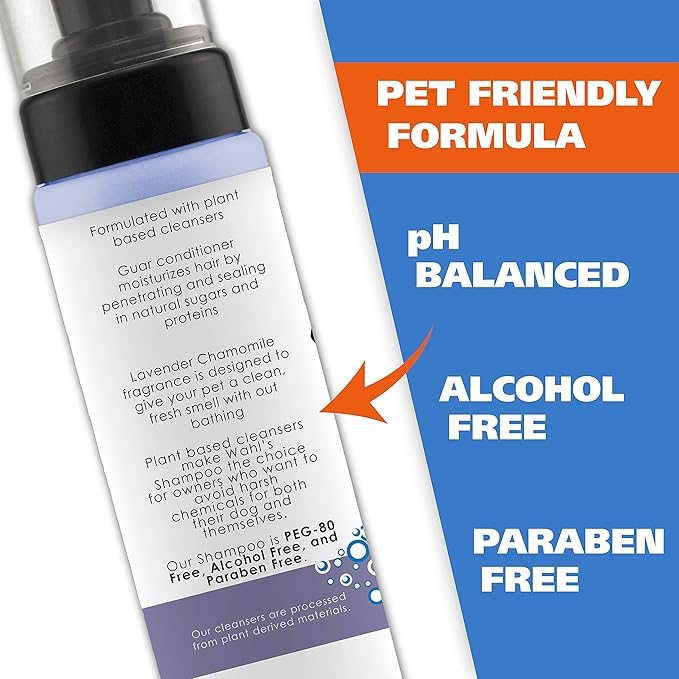 Wahl USA Pet Friendly Waterless No Rinse Shampoo for Animals – Lavender & Chamomile Scented - Cleaning, Conditioning, Detangling, & Moisturizing Shampoo for Dogs – 7.1 Oz - Model 820014A (Pack of 2)