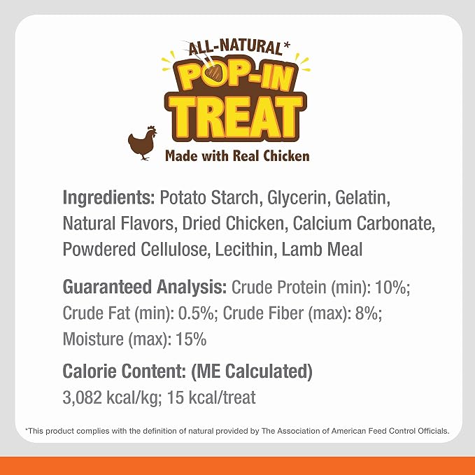 Nylabone Pop-In Treat-Toy Refill Chews, All-Natural Dog Treats for Treat Dispensing Toys, Chicken Flavor, 30 Count