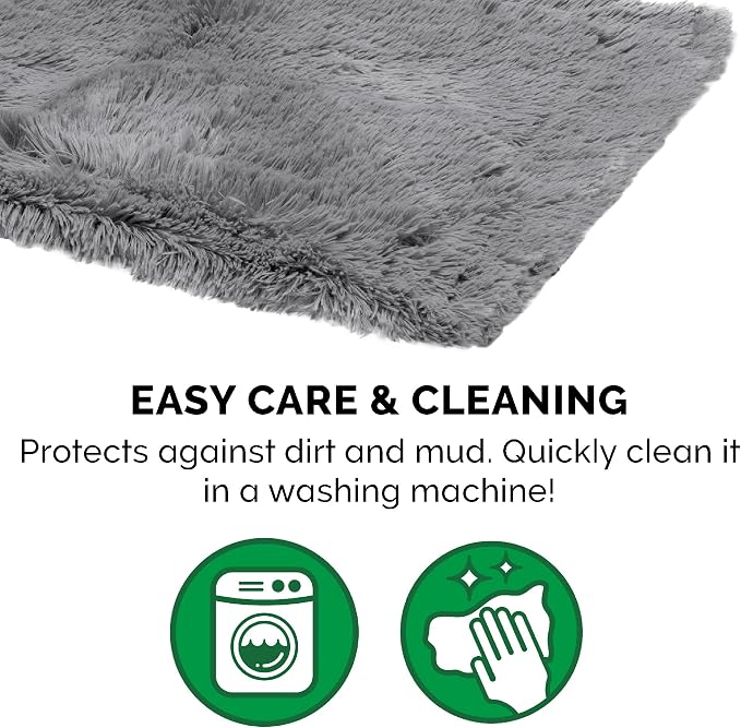 Furhaven Waterproof Throw Blanket for Dogs & Indoor Cats, Washable - Shaggy Plush Calming Long Faux Fur & Velvet Dog Blanket - Gray, XL
