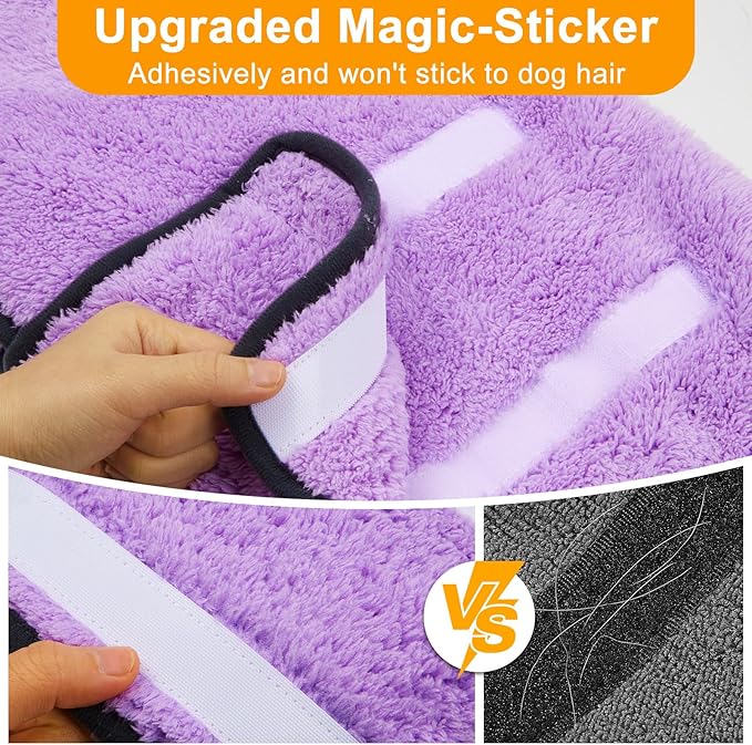 Bienbee Dog Bathrobe, Quick Drying Super Absorbent Pet Robes for Small Medium Large Dogs, Drying Coat for After Bath & Swim, Warm & Cozy Dogs Towels, Dog Puppy Bath Supplies,Light Purple M