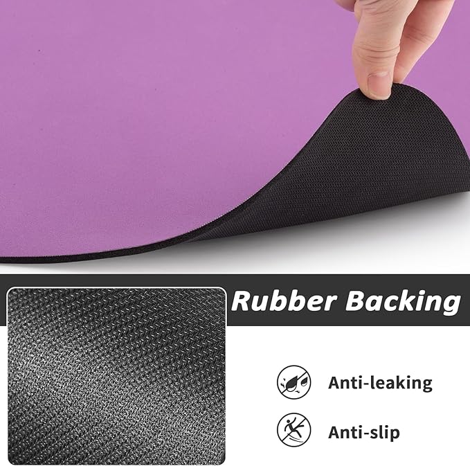HotLive Dog Food Mat - Absorbent Cat Mat for Food and Water, No Stains Pet Feeding Bowl Mat, Easy to Clean Pet Placemats, Quick Dry Dog Water Dispenser Mat for Messy Drinkers | Paw Purple 18"x 28"