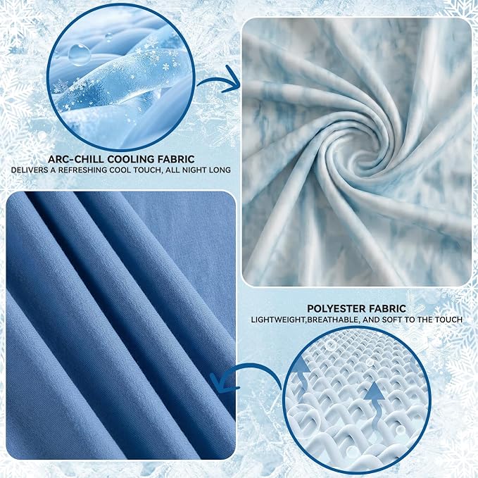 Guohaoi Cooling Throw Blanket for Hot Sleepers, Twin Size 90''×90'' Lightweight Breathable Summer Bed Blanket for Couch, Arc-Chill Q-Max >0.5 Cool Fiber, Lightweight Blanket Blue