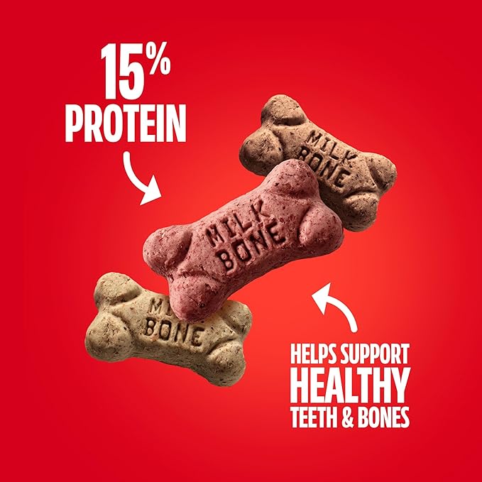 Milk-Bone Flavor Snacks Mini's Dog Biscuits, Flavored Crunchy Dog Treats, 2 Refill Packs, 35 Oz. Each (70 Oz. Total)