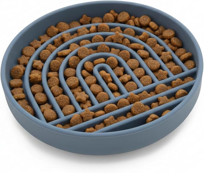 Should We Go? Slow Feeder Dog Bowls - Small Size Silicone Slow Eating Dog Bowl for Puppies & Dogs with Suction Cup -Dishwasher-Safe, Lick Mat Design, Reduces Gulping, for All Breeds, 6”x1.25”- Ocean