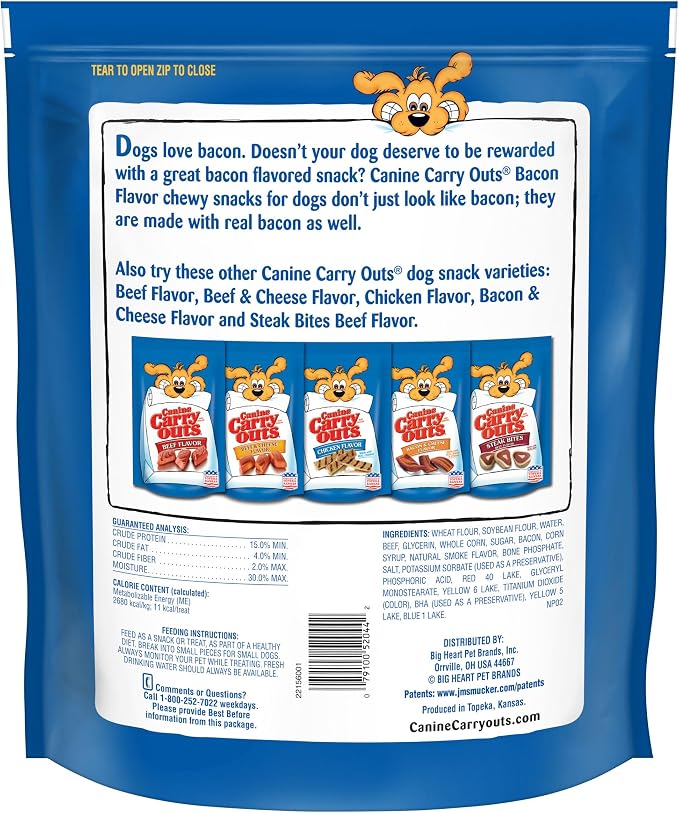 Canine Carry Outs Bacon Flavor Dog Treats, 47oz Bag