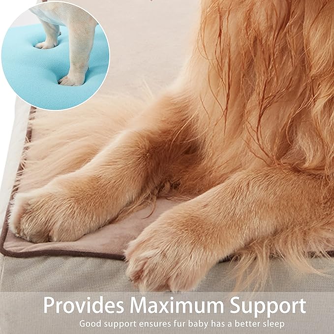 Orthopedic Memory Foam Dog Bed, Cooling Dog Beds for Extra Large Dogs -Waterproof Pet Bed for Crate with Removable Washable Cover, XXL(47inch,110Lbs)