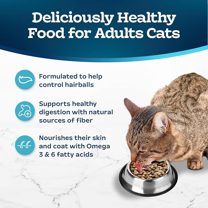 Blue Buffalo Tastefuls Chicken & Brown Rice Recipe Adult Indoor Dry Cat Food for Weight Control & Hairball Control, Real Chicken First, Natural Cat Food Made with Natural Ingredients, 7 lbs.