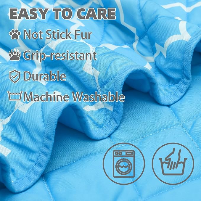 PUPTECK Dog Cooling Mat for Medium Large Dogs, Blanket for Kennels Crate Floor, Pets Cooling Pad, Dog Cat Summer Sleeping Outside, Sky Blue Large 28"x40"
