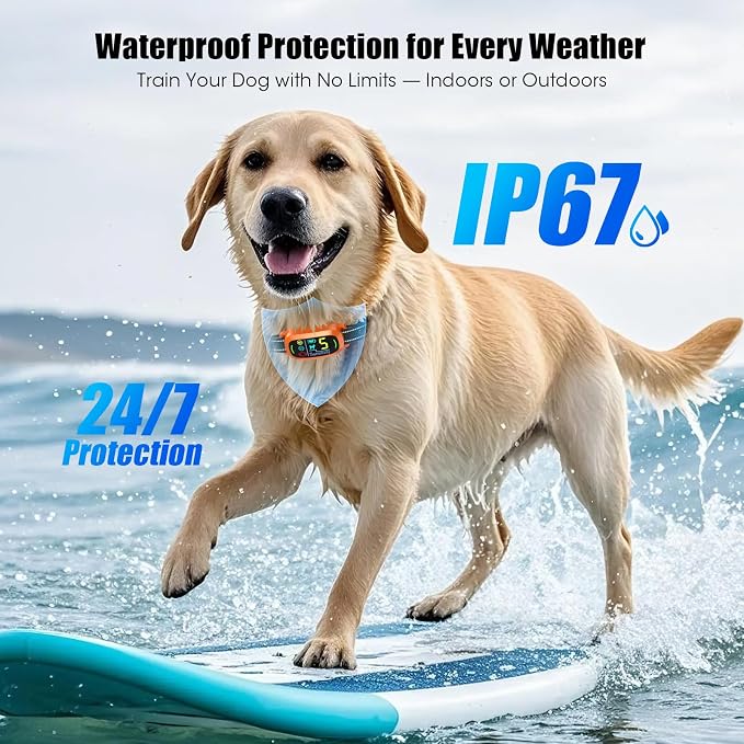 Smart AI Bark Collar for Large Medium Small Dogs, Anti Barking Device with 5 Training Modes, Exclusive Forced Bark-Stopping, Rechargeable IP67 Waterproof Bark Collar with 5 Sensitivity (Orange)