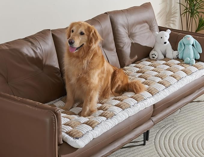 Couch Cushion Cover for dogs Sofa Cover Washable Pet Love Seat Couch Covers for Sofa Slipcovers Couch Protector Blanket for Dog Sofa Cushion Covers for Pet Washable Pad Light Brown 70x150cm/27.6x59in