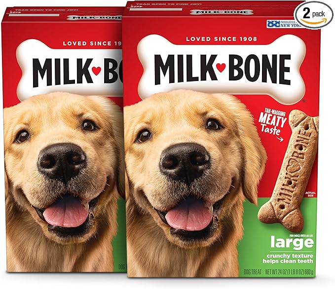 Milk-Bone Original Dog Treats Biscuits for Large Dogs (Packaging May Vary), 24 Ounces (Pack of 2)