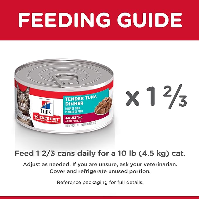 Hill's Science Diet Adult 1-6 Wet Cat Food, Tuna, 5.5 oz. Cans, 24-Pack