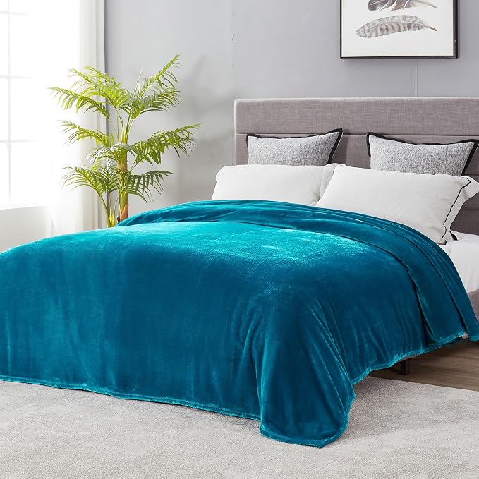 DREAMNINE Extra Large Fleece Blanket Soft Comfy Fluffy Bed Blankets King Size 90" x 108",Luxury Decorative Fuzzy Blanket for Women Girl,Big Cozy Shaggy Warm Flannel Blankets for Winter Autumn Pet,Teal