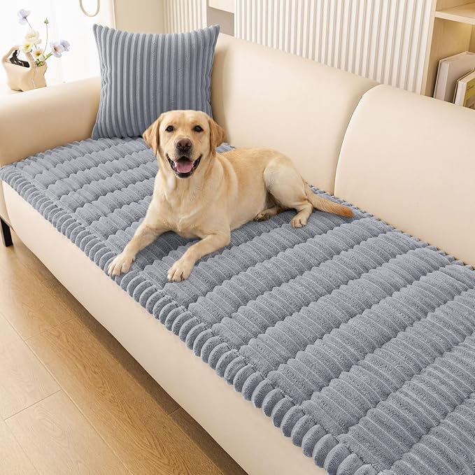 Smiry Couch Cover for Dogs, Non Slip Washable Sofa Protector for Pets, Soft Furniture Cover for Pet, Stylish Sofa Covers, Cozy Protect Against Fur, Dirt & Everyday Messes (Grey, 27.6" x 59")