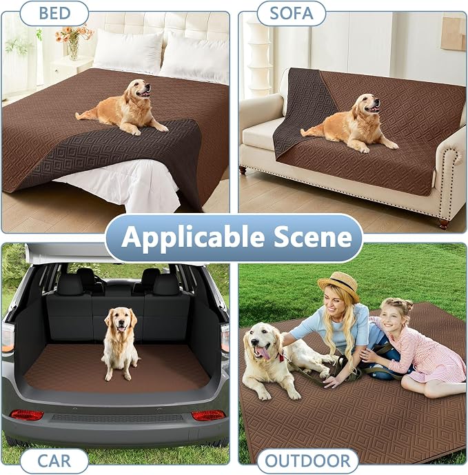 hyha Waterproof Dog Blanket, Soft Pet Bed Blankets, Waterproof Sofa Couch Cover for Dogs Washable, Reversible Pet Couch Covers for Sofa Furniture (30x53 Inch, Brown/Chocolate)