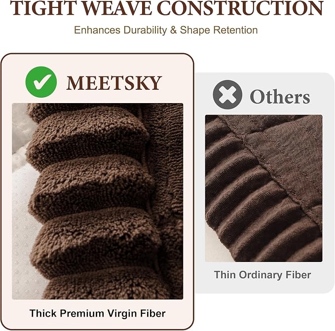MEETSKY Couch Covers for 3 Cushion Sofa Pet Friendly, Non Slip Couch Cover for Dogs Washable, Soft Sofa Covers Couch Protector Covers, Dog Mat for Couches, Chocolate, 27.6" x 82.7"
