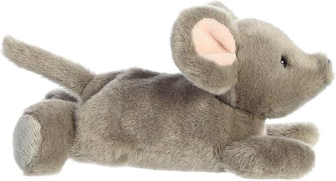 Aurora® Adorable Mini Flopsie™ Missy Mouse™ Stuffed Animal - Mini Companions Ready for Playful Adventures - for Kids All Ages, Toddlers, Adults, and Families - Gray 8 Inches
