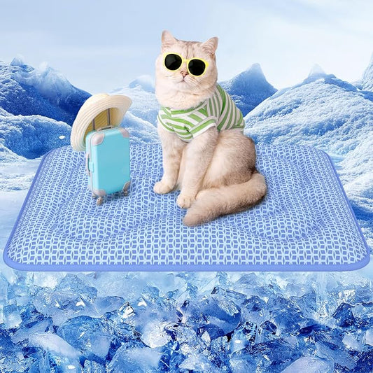 Rywell Dog Cooling Mat, 24”x18” Super Thick & Reversible Cooling Mat for Dogs, Arc-Chill 3.0 & PCM for Long-Lasting Cool and Color-Changing (Q-Max > 0.5), All-Season Use & Portable for Travel