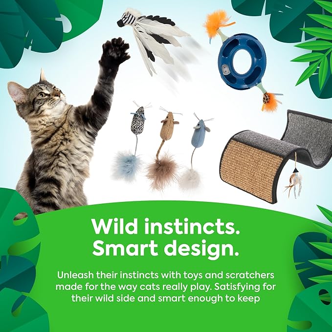 Instincts by SmartyKat HappyNip Tricky Twister Bendable Snake Plush Cat Toy, Contains Catnip & Silvervine - Blue, One Size