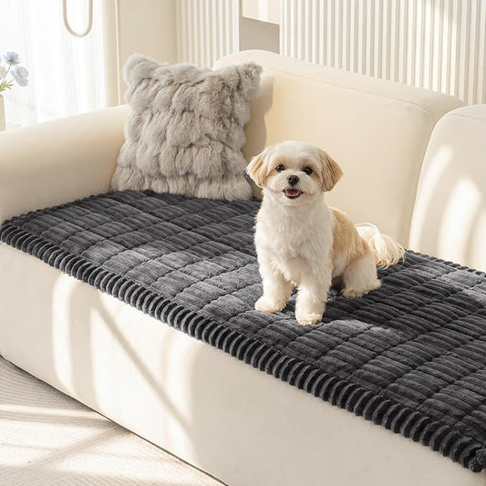 MEETSKY Couch Cover for Dogs, Washable Sofa Covers for 3 Cushion Couch, Non Slip Pet Couch Covers for Sofa, Soft Furniture Protector Against Fur Pet Friendly, Dark Grey, 27.6" x 70.9"