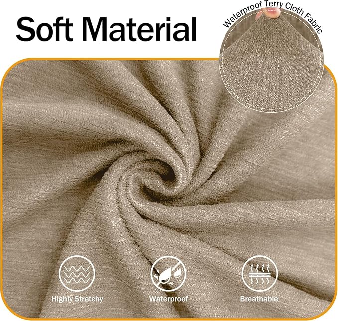 Waterproof Couch Cover, Stretch Non-Slip Oversized Sofa Slipcover with Elastic Bottom Stay-in-Place, Leakproof Furniture Protector Washable (Oversized Sofa, Island Fossi)