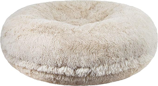 Bessie + Barnie Bagel Bed for Dogs and Cats – Round Pet Bed with 360-Degree Zipper, Waterproof Liner, Machine Washable Cover, Eco-Friendly Polyfill – Plush Donut Puppy Bed for Dogs
