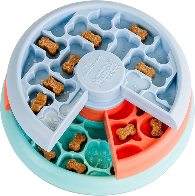 Outward Hound by Nina Ottosson Lickin’ Layers Small 3-in-1 Dog Puzzle Feeder, Lick Mat & Slow Bowl – Puppy Enrichment Toy for Small Dogs, Dishwasher Safe