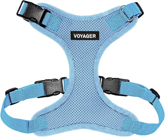 Voyager Step-in Pet Harness - All Weather Mesh, Adjustable Step in Harness for Cats and Dogs by Best Pet Supplies - Baby Blue, L