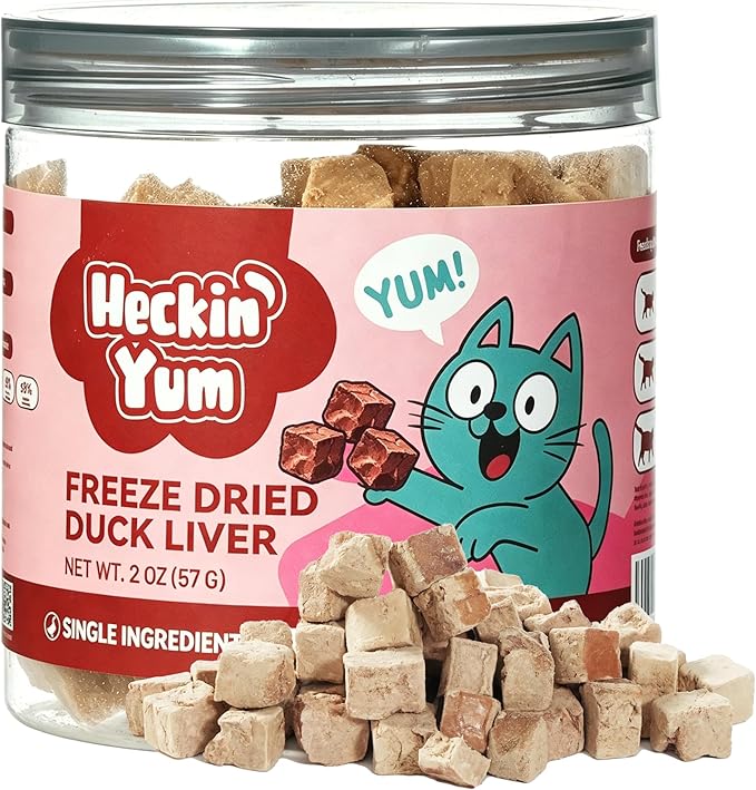 Freeze-Dried Duck Livers Dog |Cat Treats|Single Ingredient|High Protein Healthy Pet Food Toppers|Training Snacks,2oz