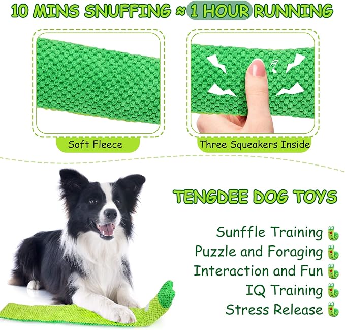 Letsmeet Squeaky Snuffle Dog Toy for Boredom Relief, Interactive Treat Puzzle Plush for Mental Stimulation & Foraging Training, Soft Chew Toy for Small Medium Dogs