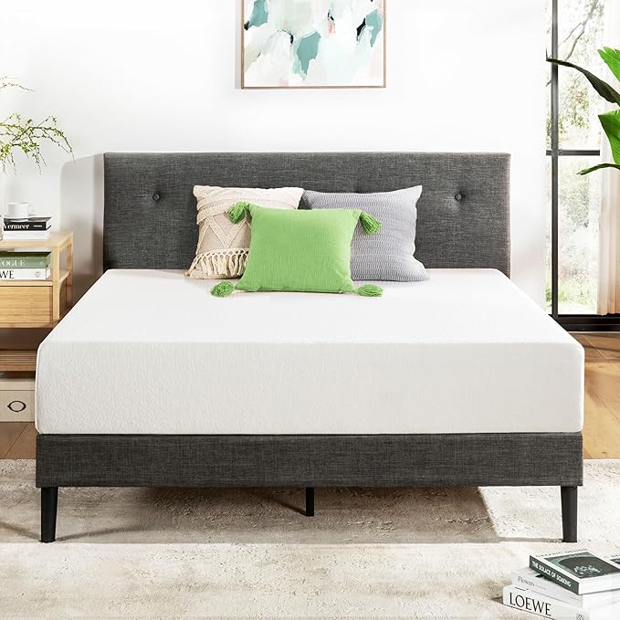 Best Price Mattress 10 inch King Mattress Bed-In-A-Box, Green Tea Memory Foam,White