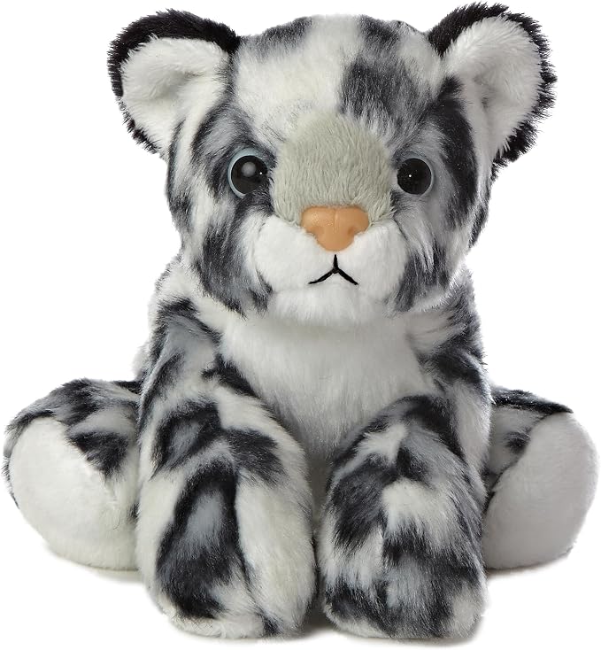 Aurora® Adorable Mini Flopsie™ Snow Leopard Stuffed Animal - Mini Companions Ready for Playful Adventures - for Kids All Ages, Toddlers, Adults, and Families - Gray 8 Inches