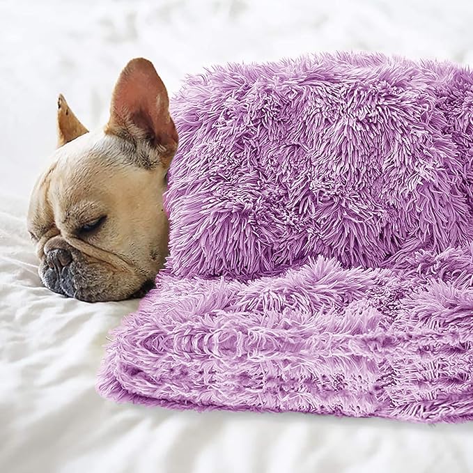 Pet Dog Bed Blankets, Fluffy Fleece Dog Throw Blankets Sleep Mat,Soft Puppy Blankets Cat Kitten, S M L XL,Fuzzy Reversible Sherpa Blanket for Bed, Couch, Sofa, Travel,Washable & Lightweight