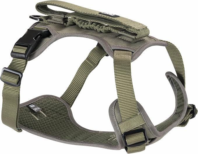 TUG Grab Dog Harness | Integrated Traffic Leash Magnetically Attached for Quick Control (Small/Green)