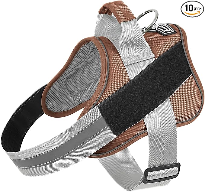 Dog Harness, No-Pull Reflective Dog Vest, Breathable Adjustable Pet Harness with Handle for Outdoor Walking - No More Pulling, Tugging or Choking