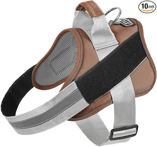 Dog Harness, No-Pull Reflective Dog Vest, Breathable Adjustable Pet Harness with Handle for Outdoor Walking - No More Pulling, Tugging or Choking