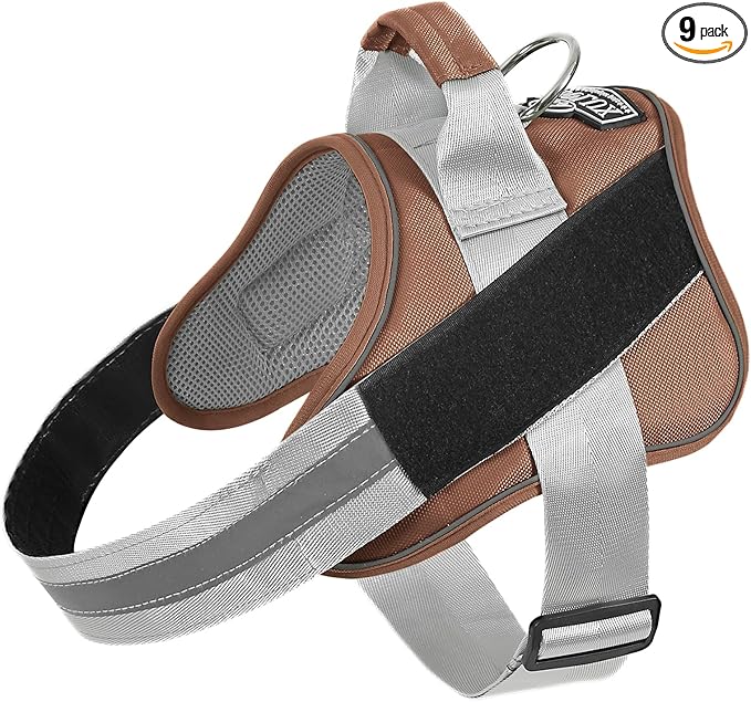 Dog Harness, No-Pull Reflective Dog Vest, Breathable Adjustable Pet Harness with Handle for Outdoor Walking - No More Pulling, Tugging or Choking
